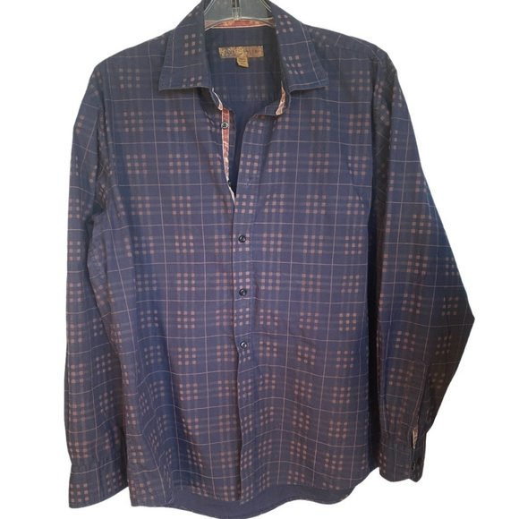 💰 5 FOR $40 / MEN'S BLUE PRONTO UOMO LONG SLEEVED SHIRT (SZ L) - Picture 1 of 7